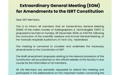 Extraordinary General Meeting (EGM) for Amendments to the ISRT Constitution
